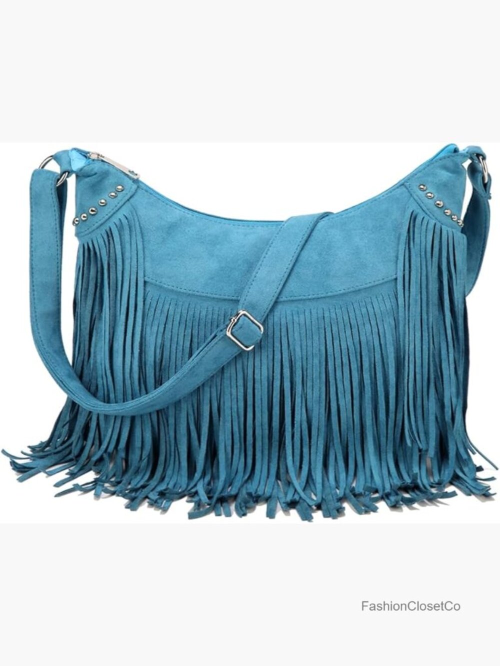 Vintage Suede Fringe Hobo Bag Crossbody Tassel Shoulder Purse - Picture 1 of 7